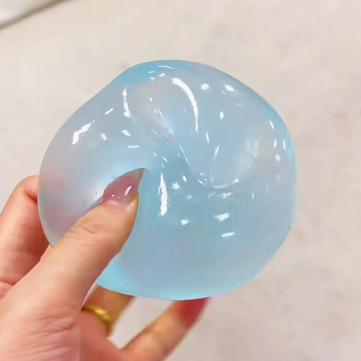 Balle Anti-Stress Squishy Maltose Transparente – Jouet Sensoriel à Rebond Lent