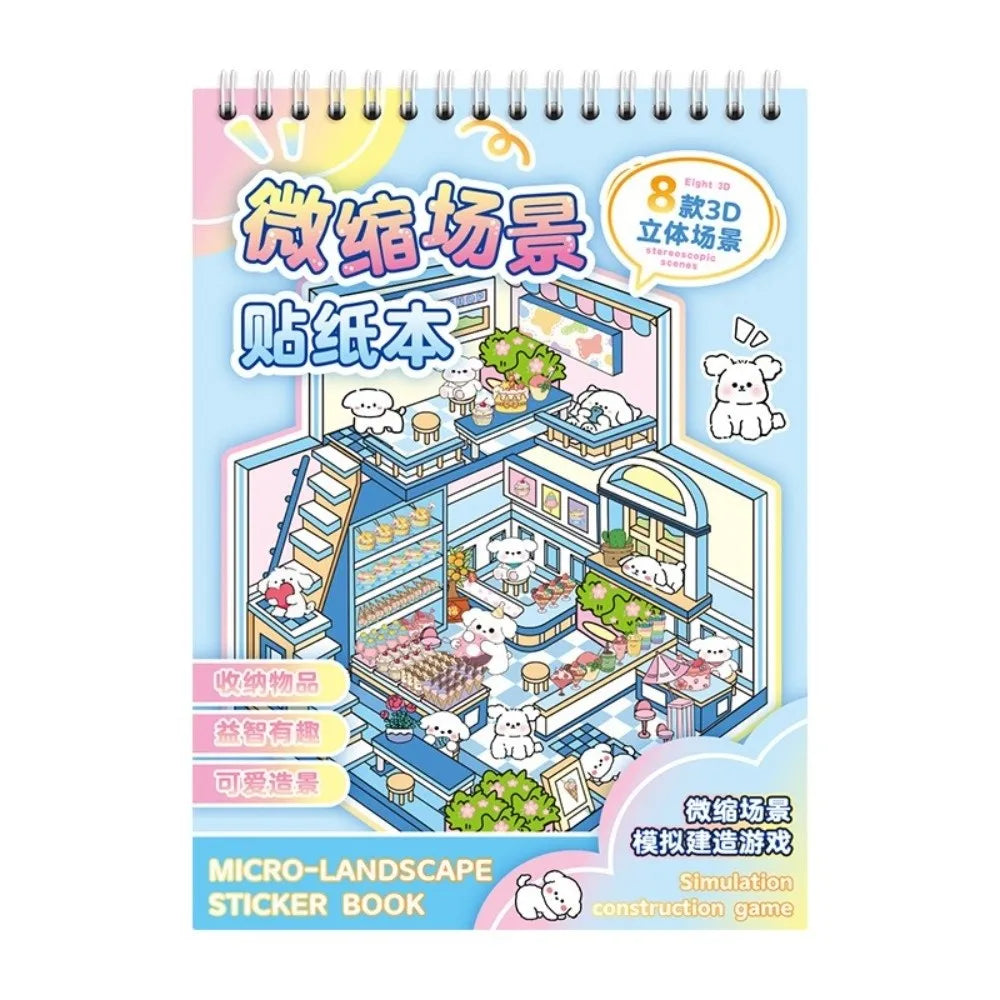 Livre d’autocollants 3D Scène Cabane – Crée ton univers miniature
