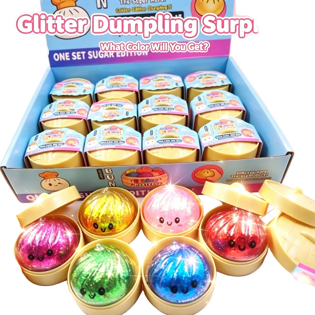 Squishy Glitter Ravioli Stress Ball - Shimmering Bead Sensory Toy