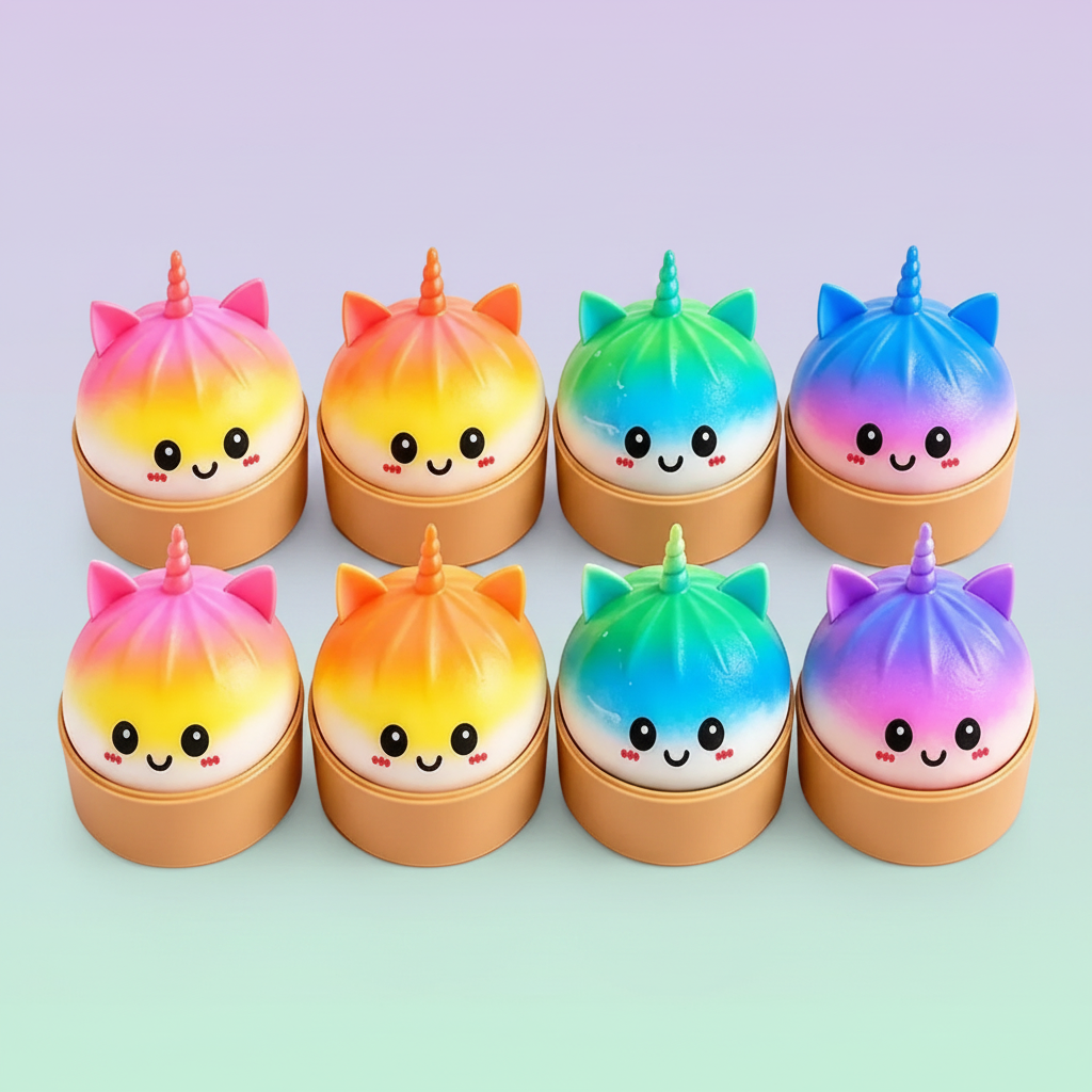 Licorne Violette Squishy Kawaii – Jouet Anti-Stress Moelleux
